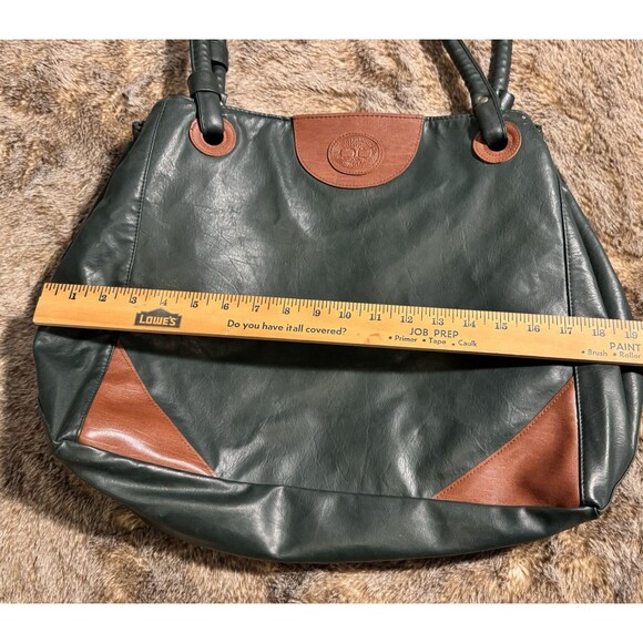 VTG Cypress Woods Large Tote Bag multiple pockets Green Tan - Picture 4 of 10